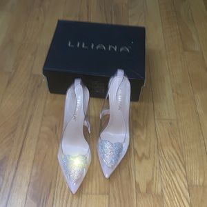 NIB Rhinestone Heart Heels